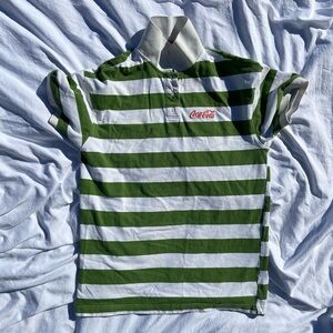 ZARA Insta Retro Green Striped Coke Coco Cola
Polo T Shirt Dress